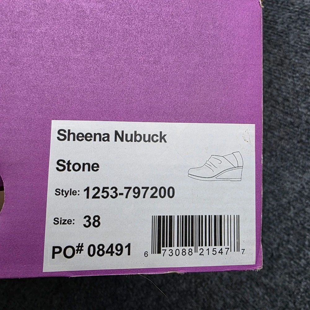 Dansko Sheena Stone Nubuck Ruched Wedge Ankle Booties Size 38 (US Women's 7.5-8)